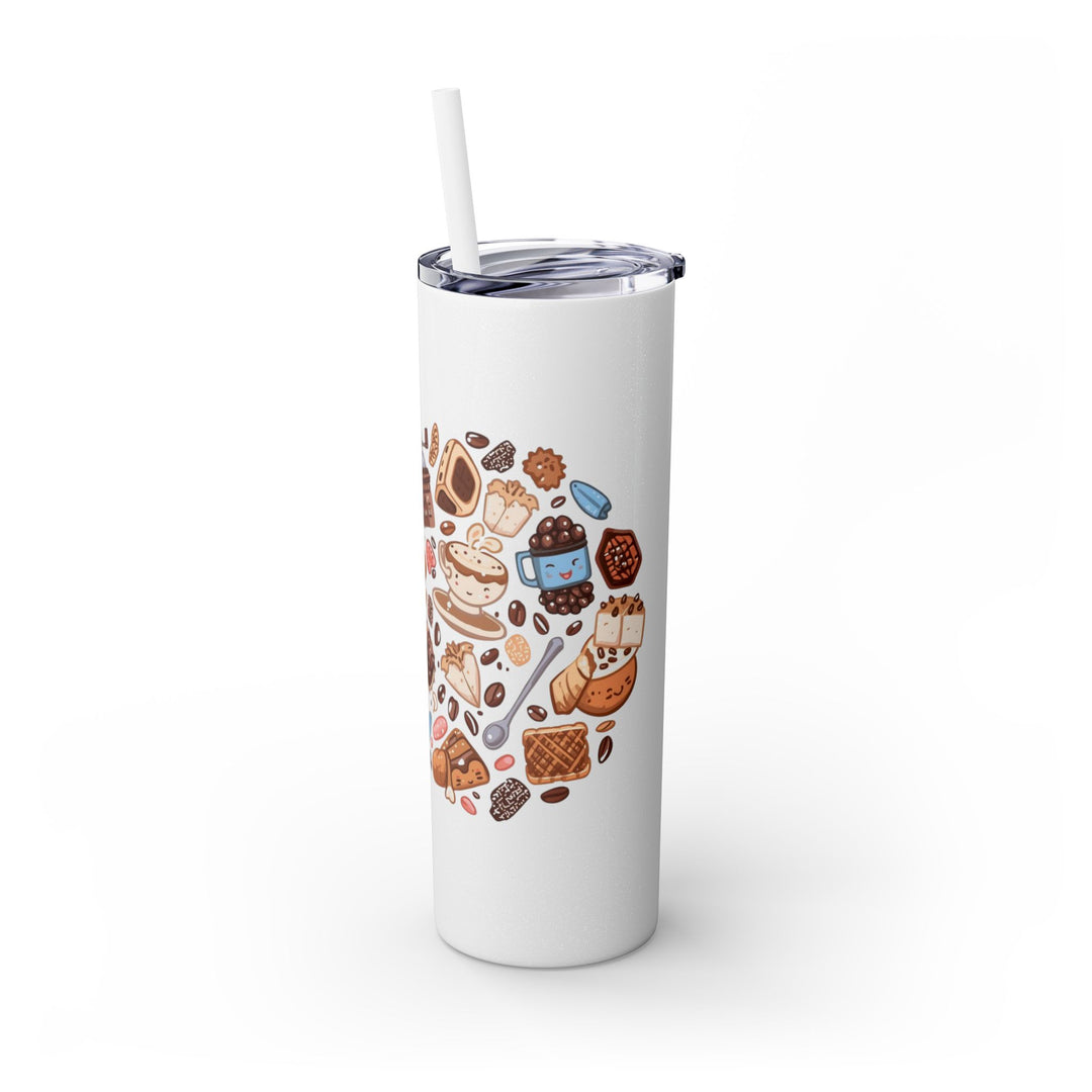 20oz Skinny Tumbler w/ Straw – Whimsical Café Desserts, Thermal, Stainless