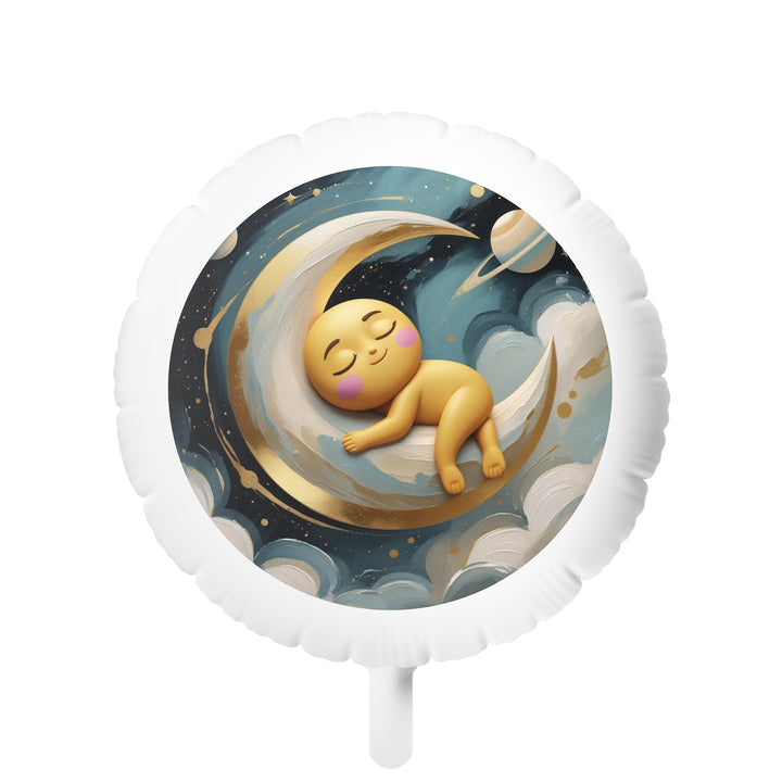 Custom Moon & Stars Mylar Helium Balloon – Cute Baby Sleep Nursery Decor