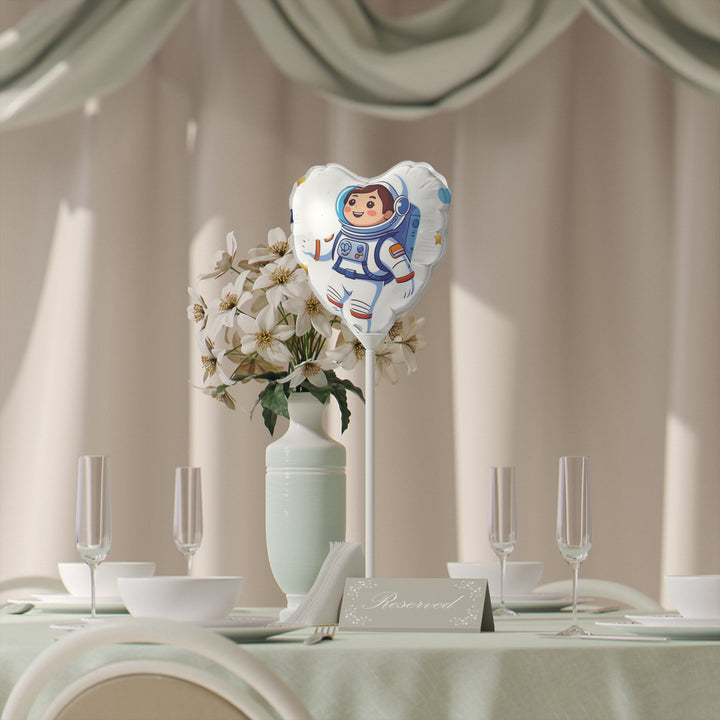 Personalized 6” Space-Themed Balloons – Heart & Round, Astronaut Design