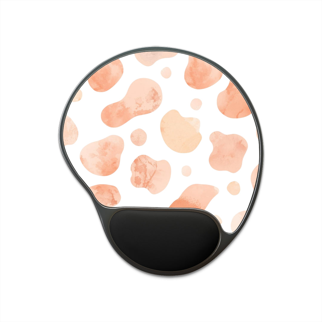 Ergonomic Memory Foam Mouse Pad with Wrist Rest – Abstract Blush Art
