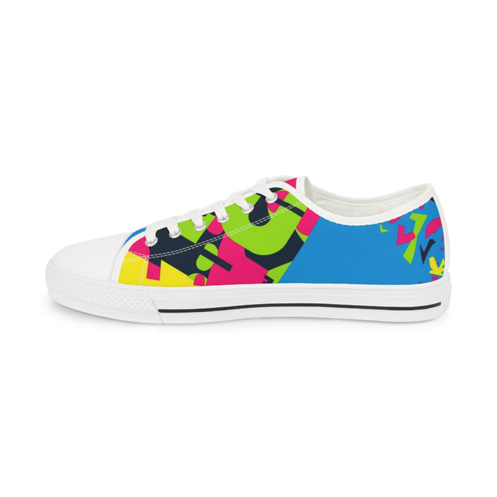 Custom Neon Geometric Men’s Low Top Sneakers – Bold, Trendy & Personalized