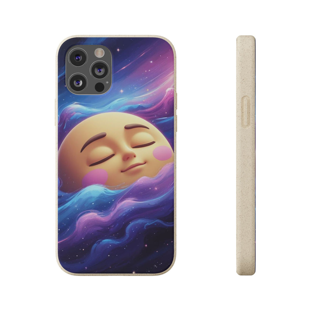 Dreamy Galaxy Biodegradable Phone Case – Eco-Friendly, Cute Moon Design