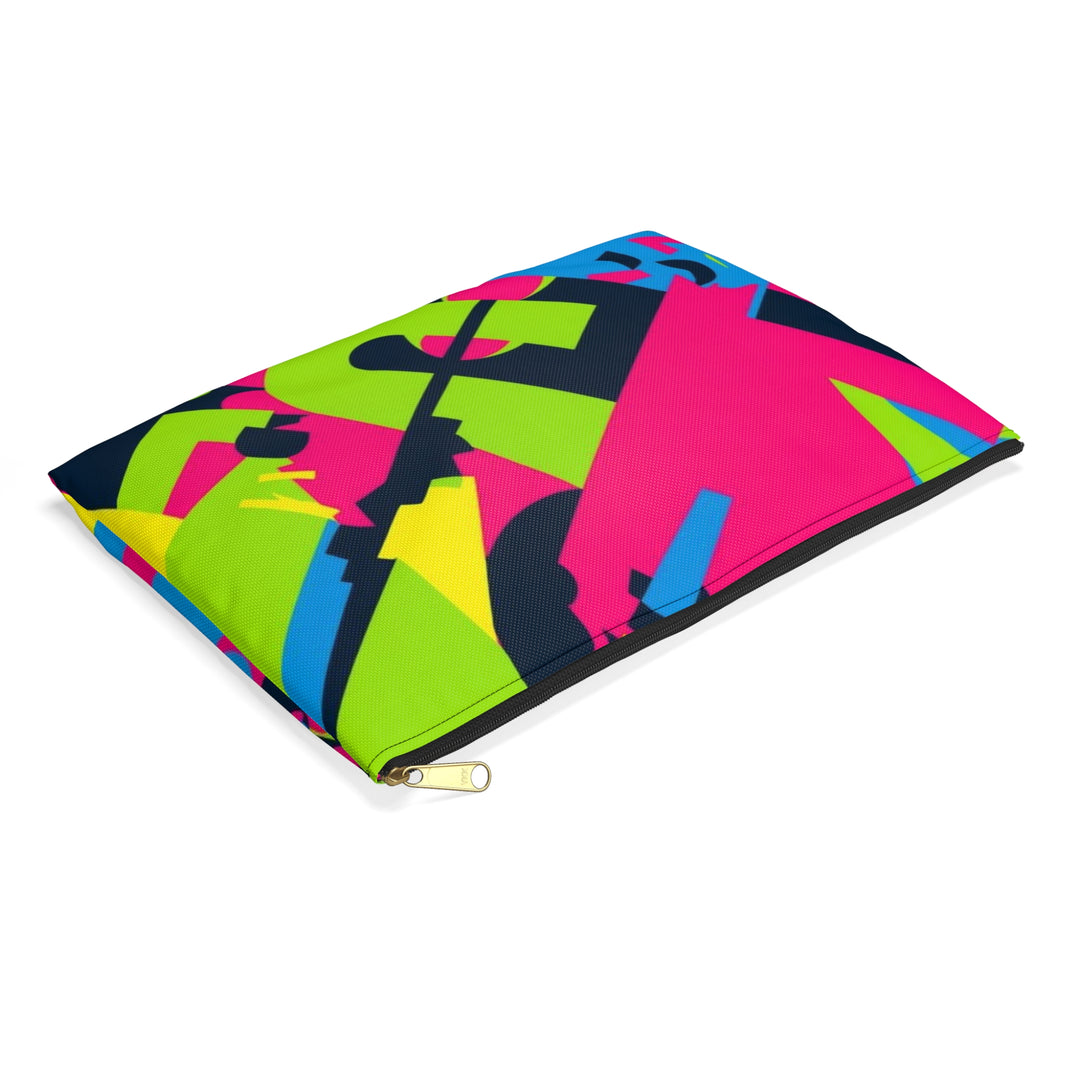 Vibrant Neon Geometric Accessory Pouch – Trendy, Versatile Organizer Bag