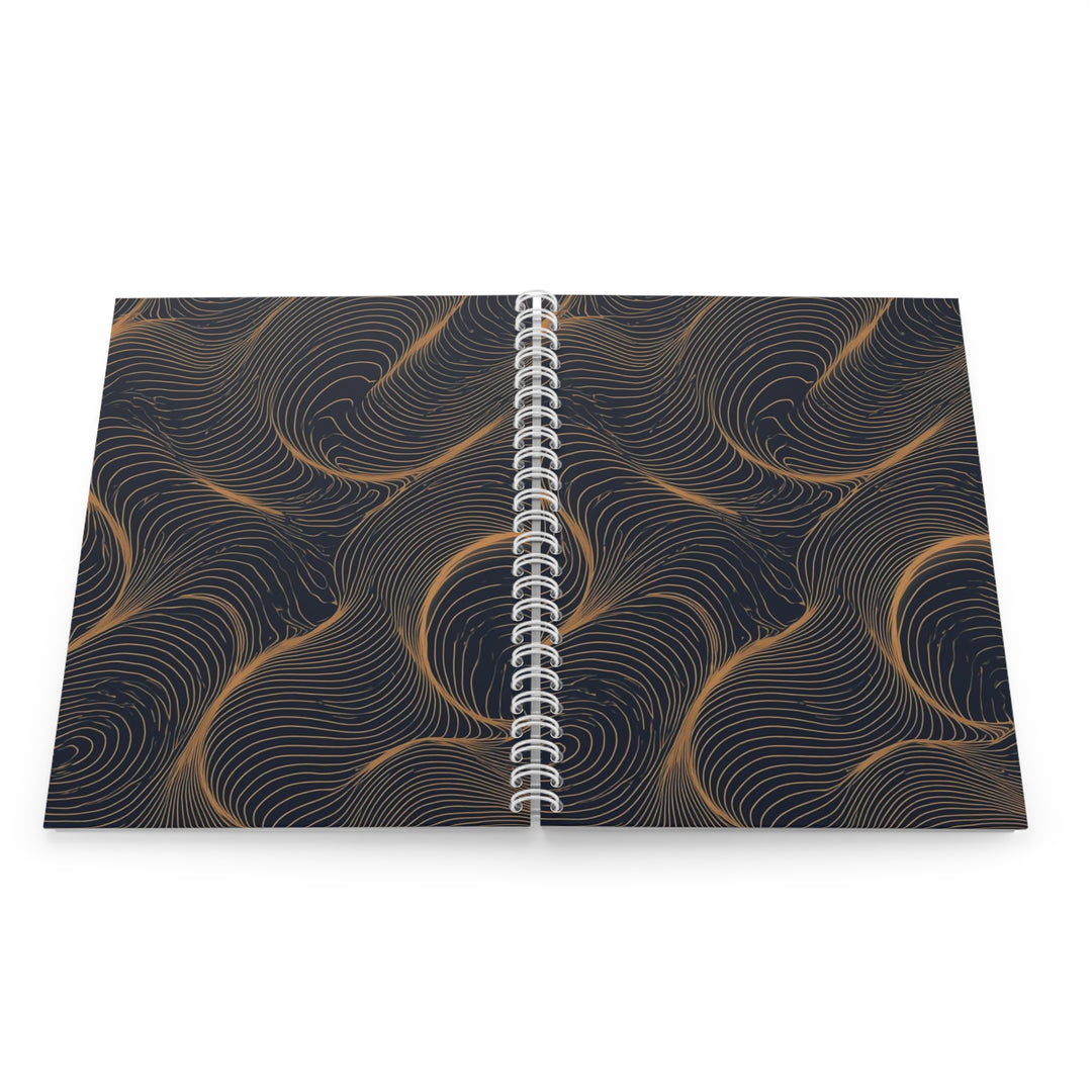 Custom Gold & Navy Abstract Spiral Notebook – Trendy, Luxe, Personalized
