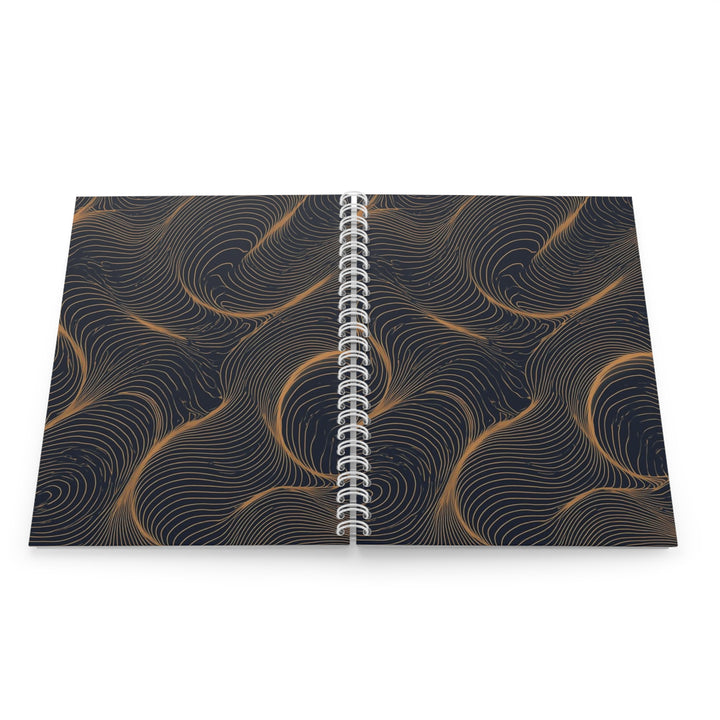 Custom Gold & Navy Abstract Spiral Notebook – Trendy, Luxe, Personalized