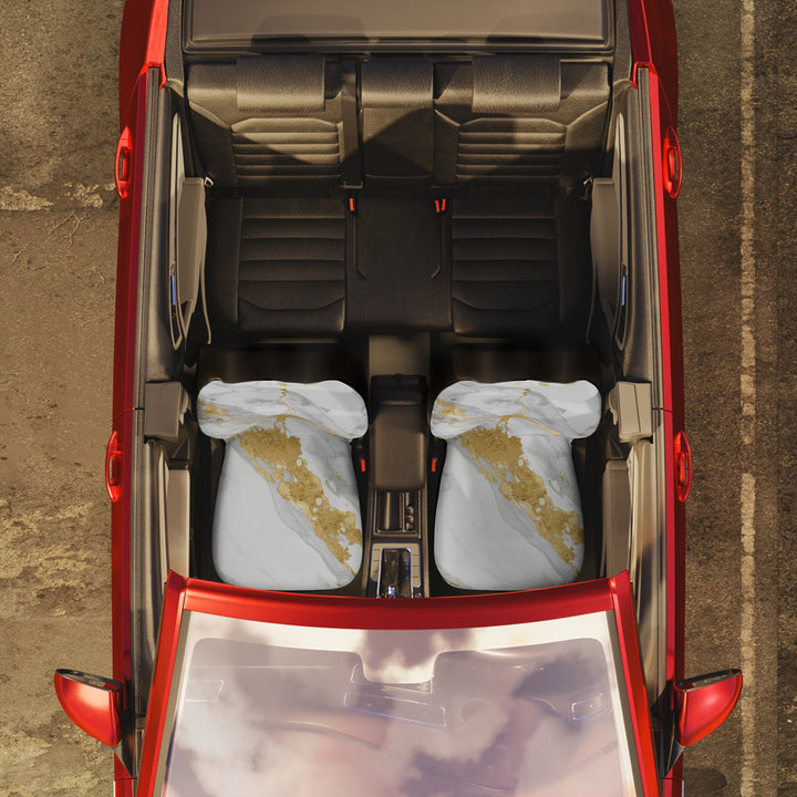 Marble Gold Luxury Car Seat Covers – Custom Polyester, Chic & Protective