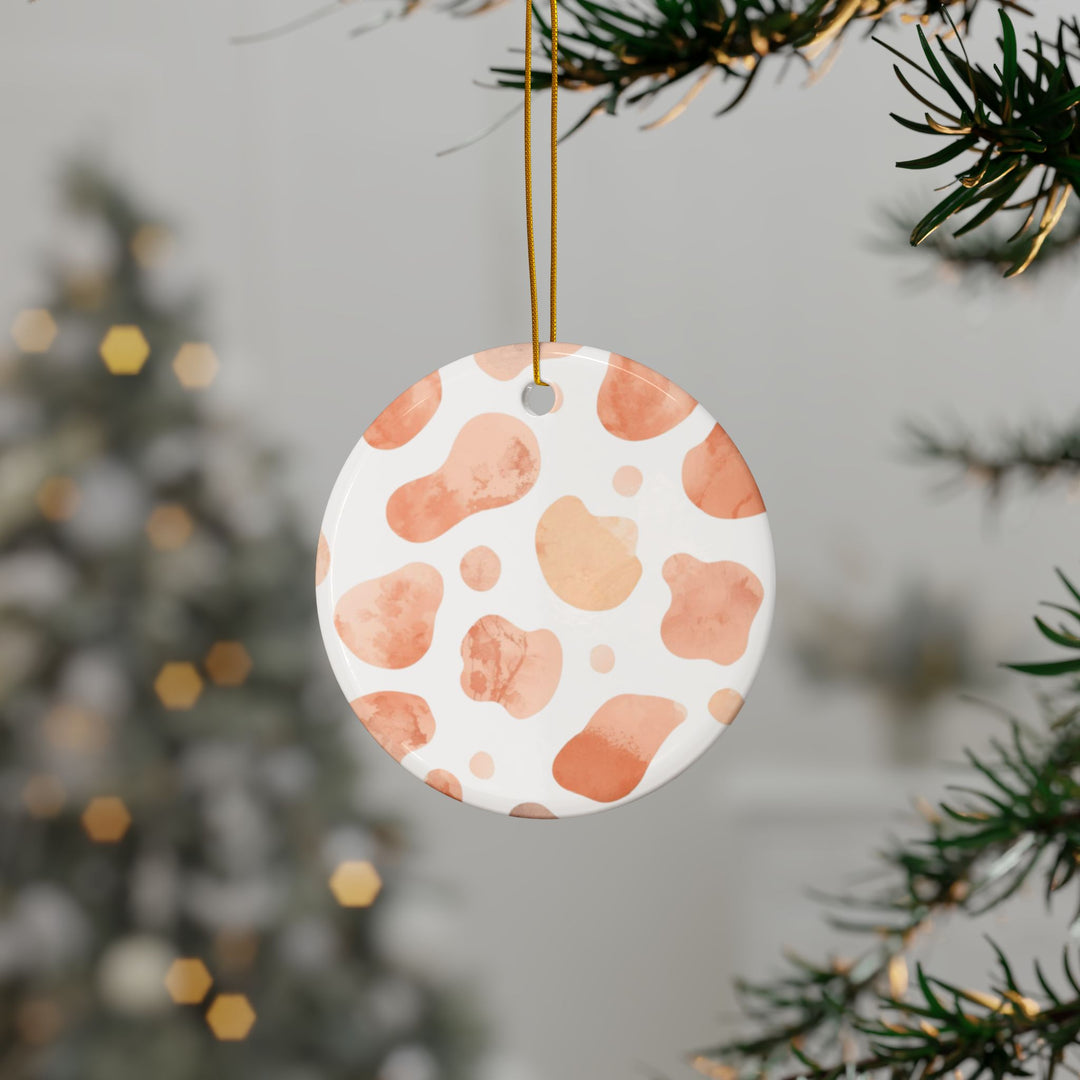 Custom Double-Sided Ceramic Ornaments – Modern Watercolor Abstract Print