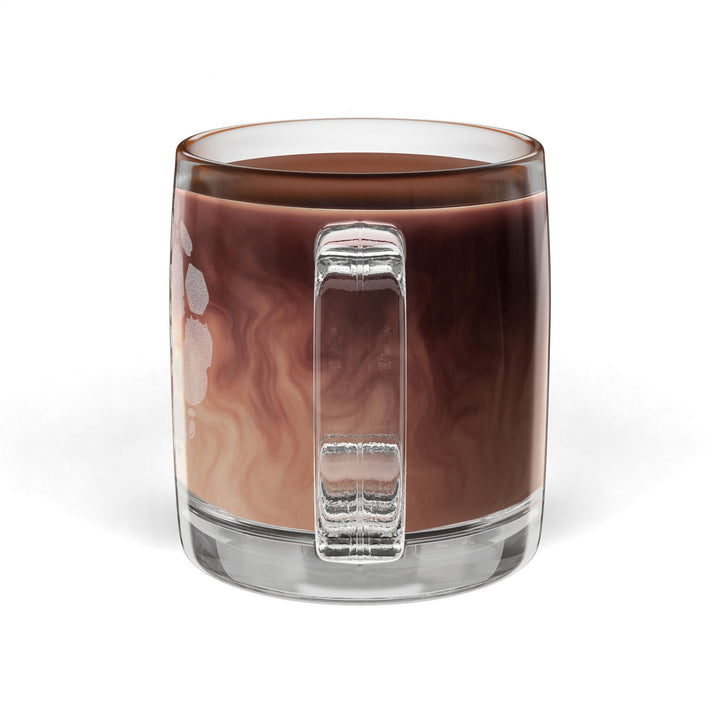 Personalized Glass Coffee Mug 12.25oz – Cute Café Engraved Cartoon Design