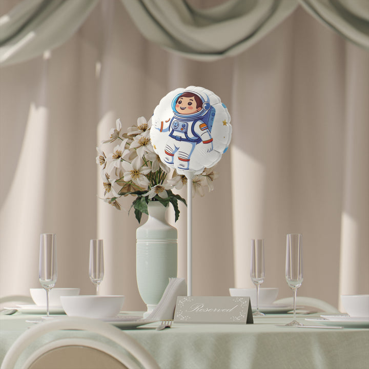 Personalized 6” Space-Themed Balloons – Heart & Round, Astronaut Design