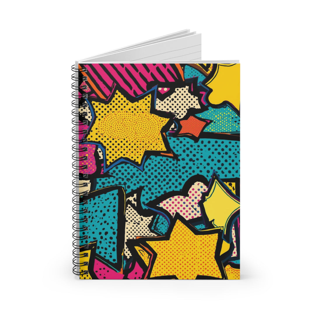 Pop Art Spiral Notebook – Ruled, Vibrant Comic Book Style, 6x8, Premium