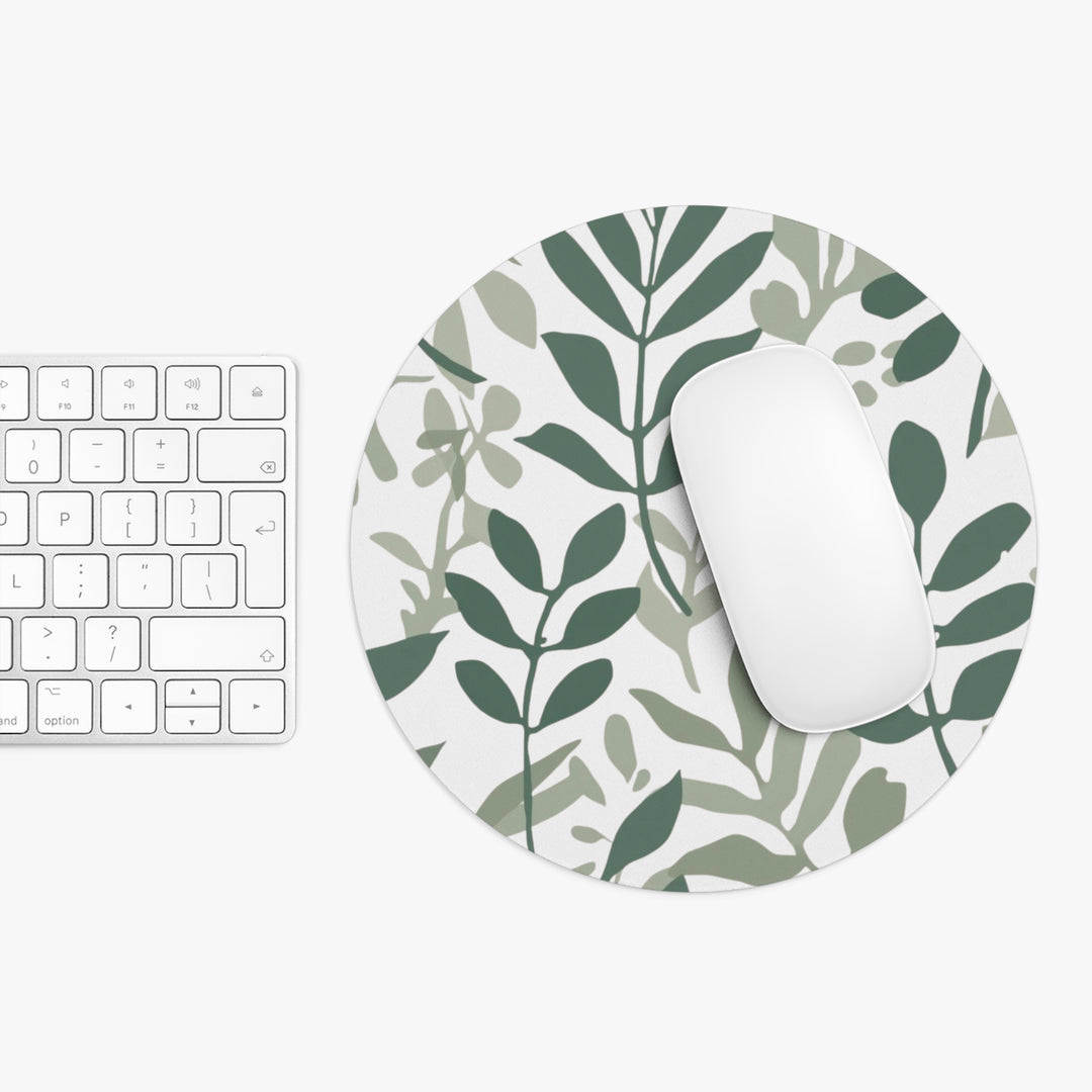 Personalized Botanical Mouse Pad – Sleek Black Desk Mat with Leafy Design