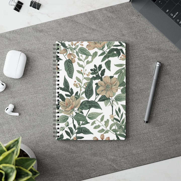 Vintage Floral A5 Wirobound Softcover Notebook – Chic Botanical Journal