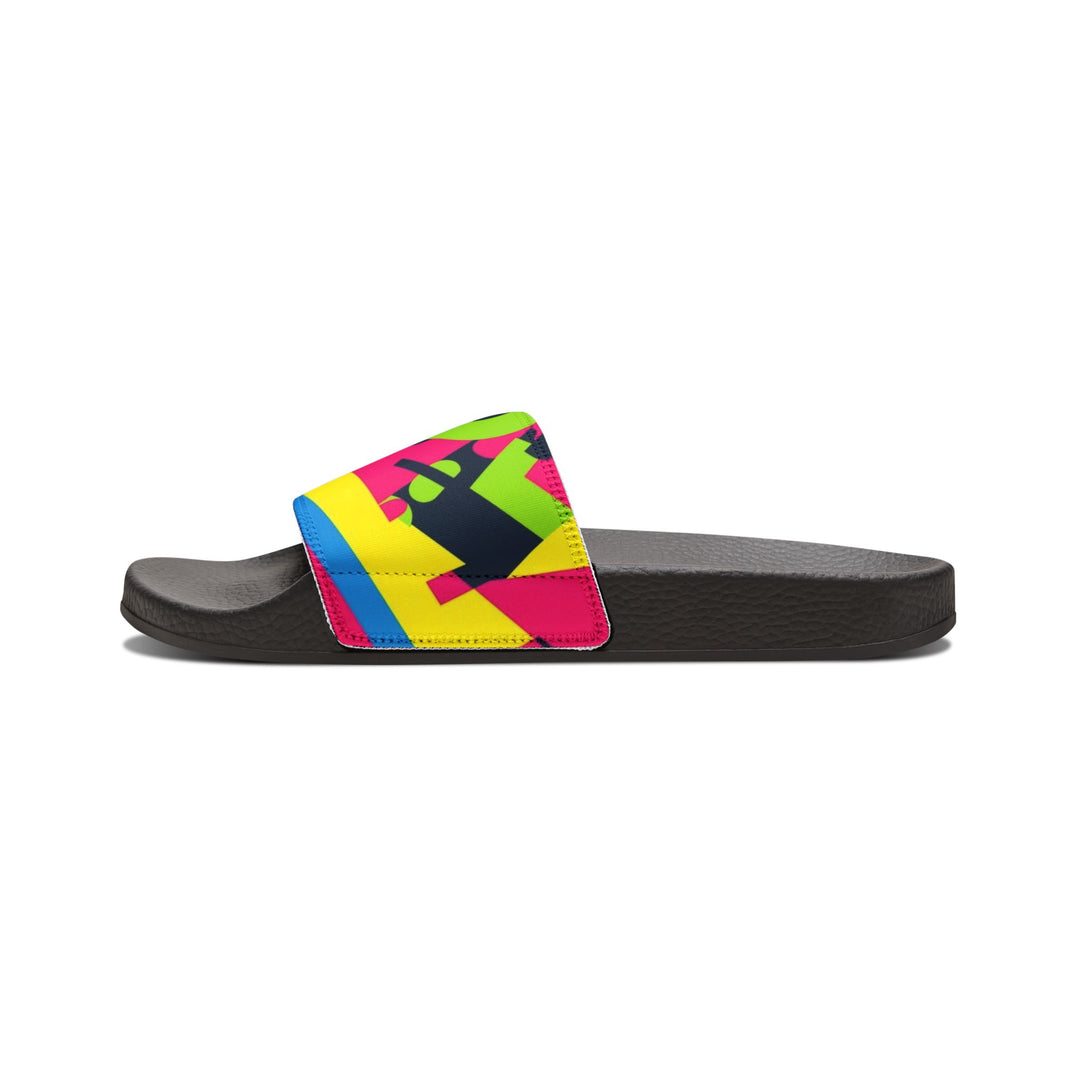 Men’s Removable-Strap Sandals – Neon Geometric, Custom Comfort, Urban Style