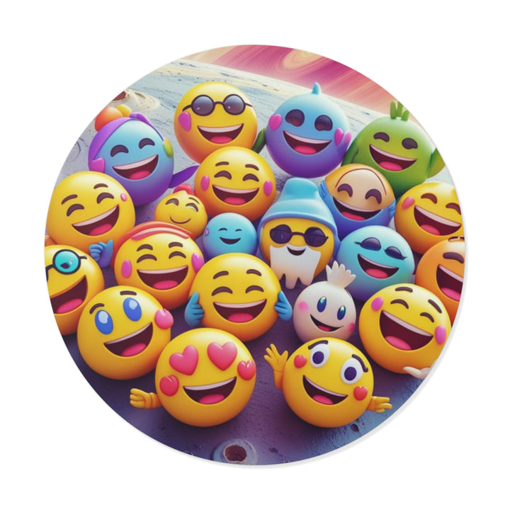 Custom Round Vinyl Sticker – Playful Space Emoji | Waterproof, Durable, Trendy