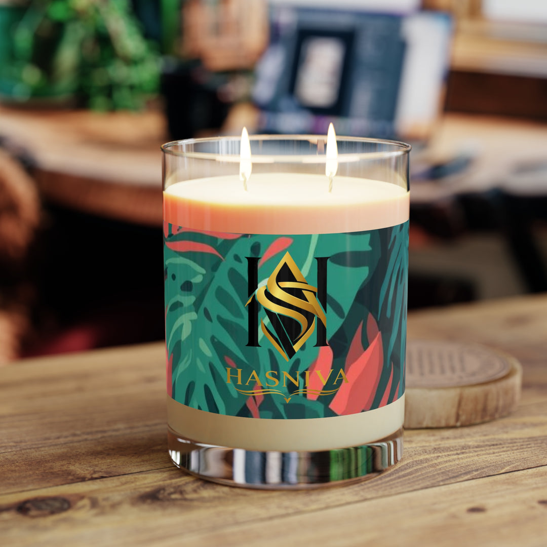 11oz Tropical Leaf Scented Candle – Luxe Soy, Jungle Vibes, Long Burn