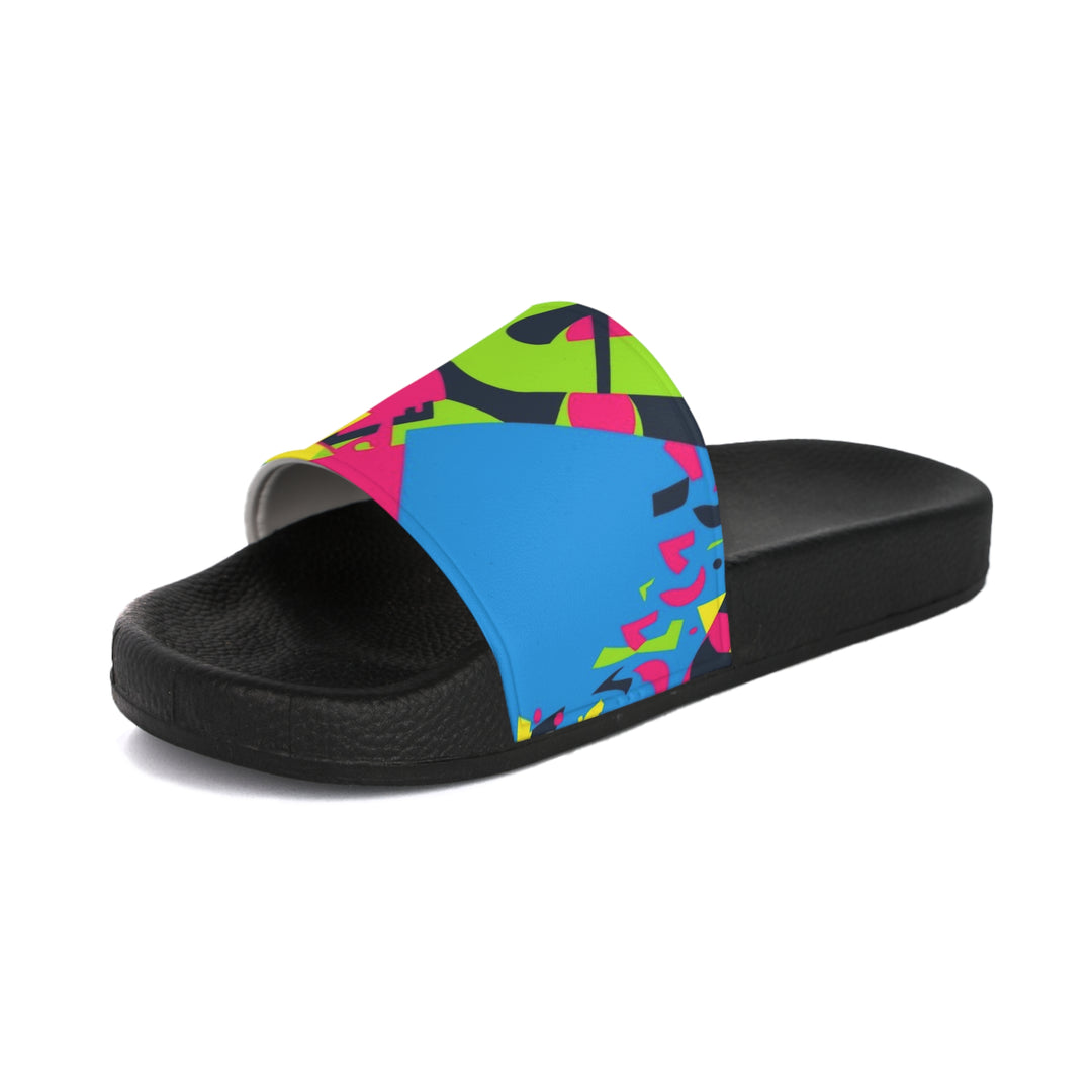 Neon Geometric Women's Slide Sandals – Trendy, Personalized, All-Day Comfort