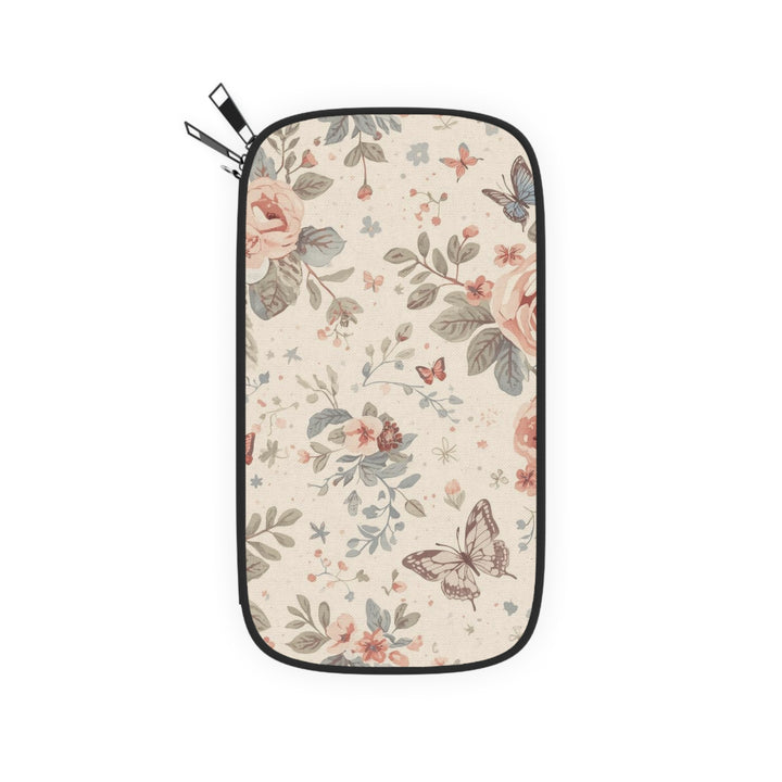 Chic RFID Floral Passport Wallet – Vegan Leather, Pastel Roses, Travel Organizer