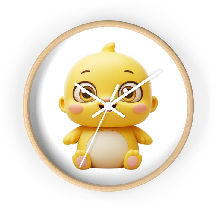 Modern Cute Chick Wall Clock – Silent Quartz, Adorable Kawaii Nursery Decor