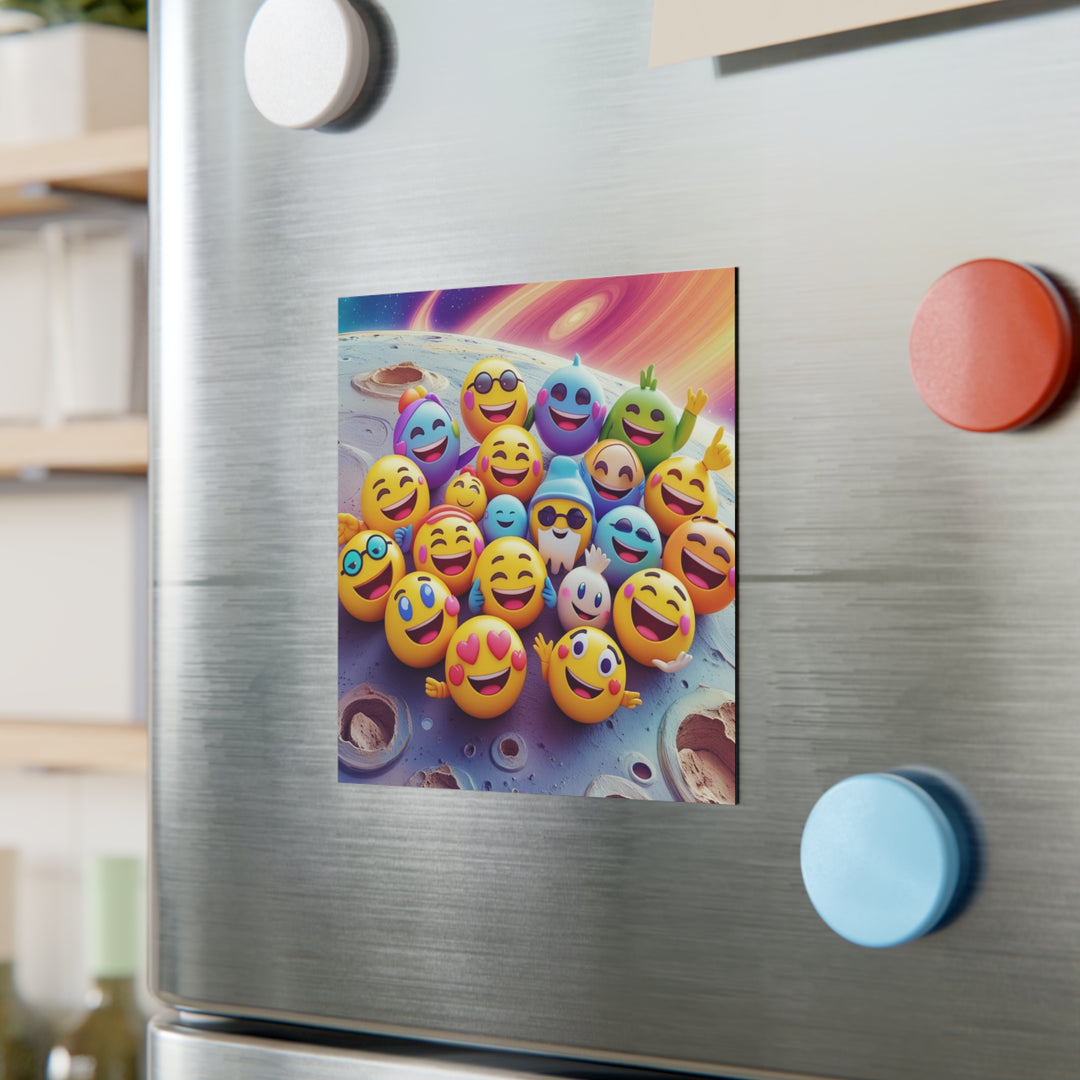 Personalized Emoji Space Square Magnet – Fun Custom Car & Fridge Decor