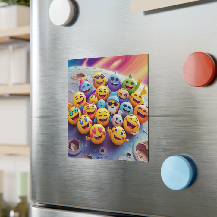 Personalized Emoji Space Square Magnet – Fun Custom Car & Fridge Decor