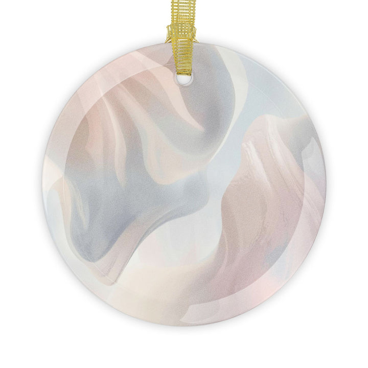 Custom Handcrafted Glass Ornament – Soft Pastel Abstract, Modern Chic Décor