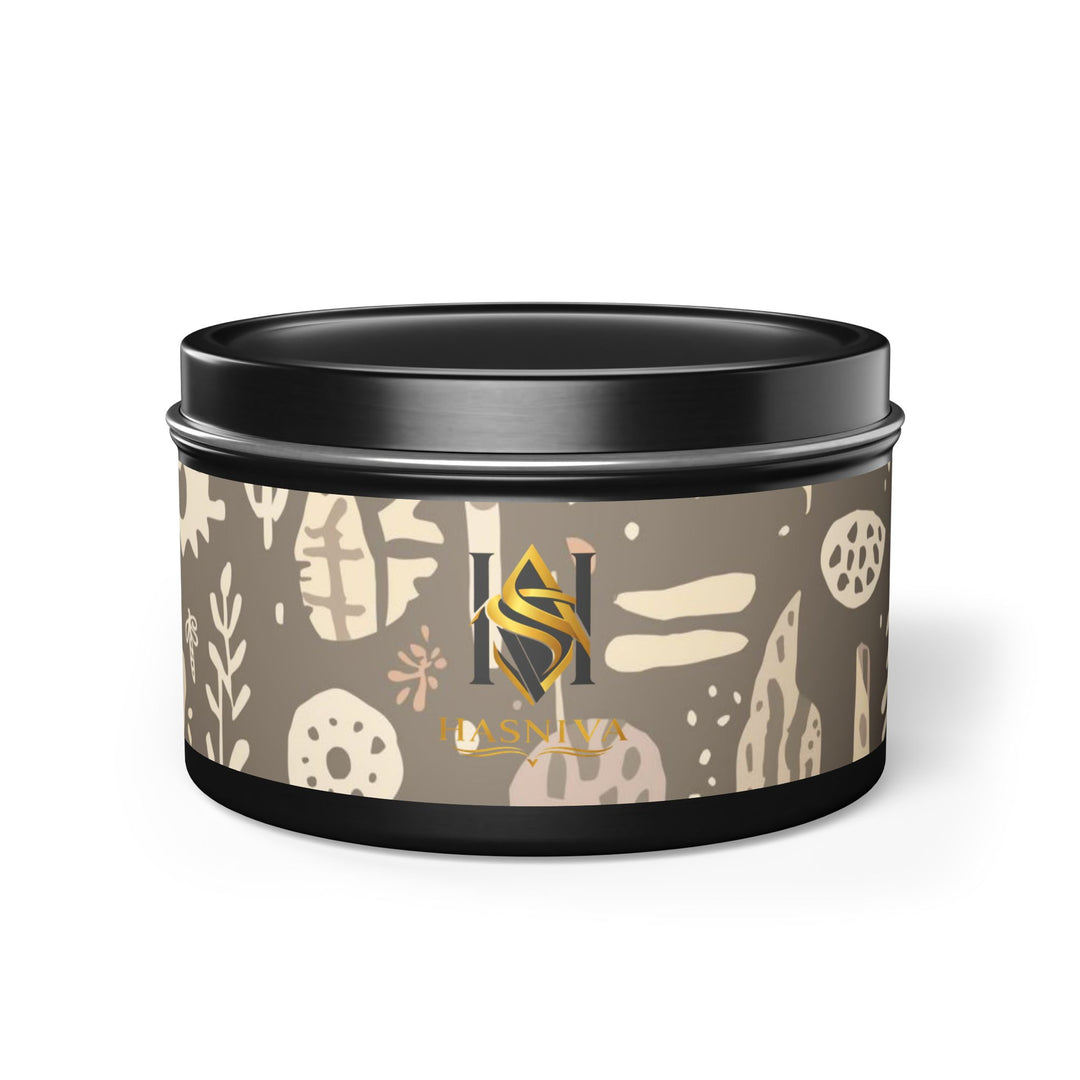 Handcrafted Boho Tin Candles – Custom Fragrance, Botanical Pattern, Gift-Ready