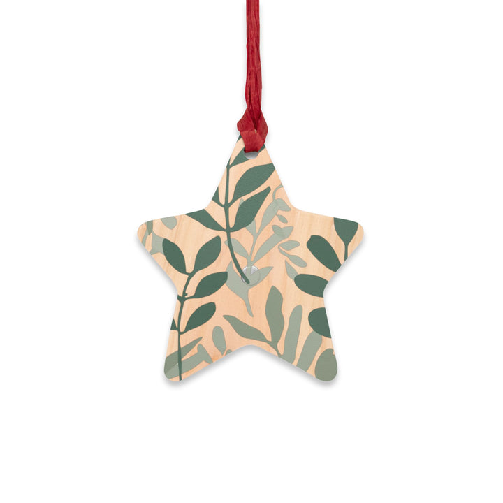 Handcrafted Wooden Ornaments – Modern Botanical Nature-Inspired Décor