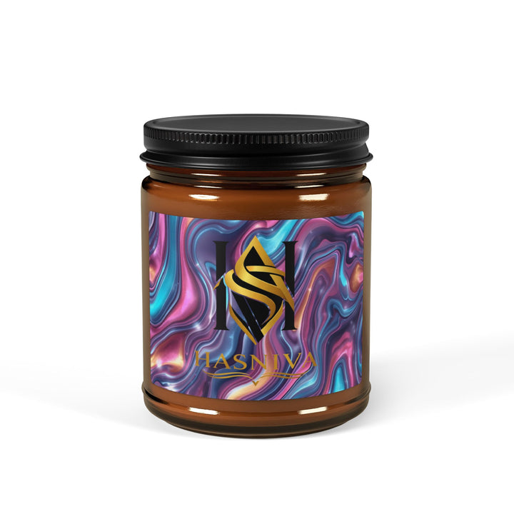 Mesmerizing Scented Soy Candle – Amber Jar, Marble Swirl, Multi-Size