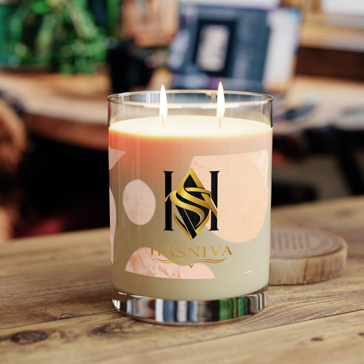 Modern Blush Watercolor Scented Candle 11oz – Soy, Long Burn, Gift-Ready