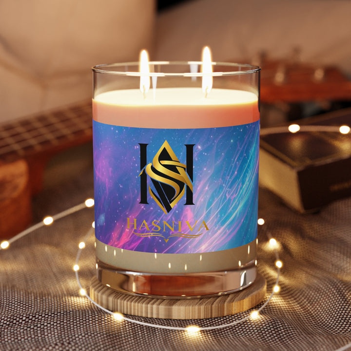 Cosmic Swirl Scented Candle 11oz – Premium Soy, Neon Galaxy Jar, 65hr Burn