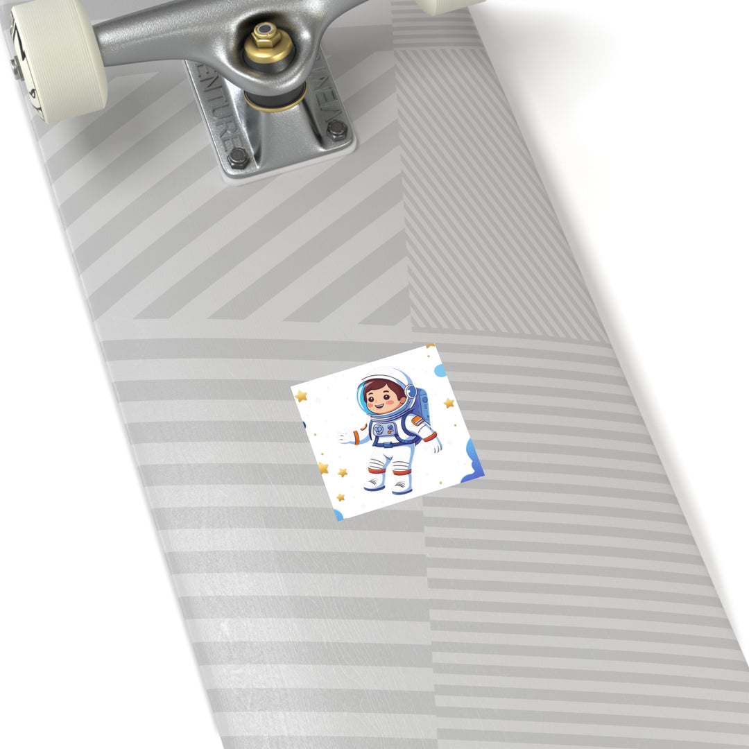 Custom Space Astronaut Square Sticker – Cute Kid-Friendly Vinyl (Indoor/Outdoor)