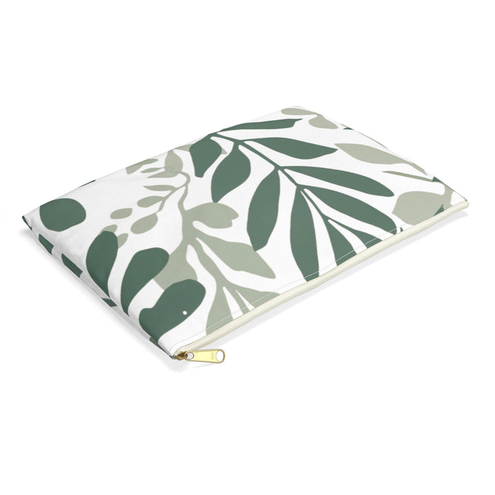 Chic Green Botanical Accessory Pouch – Stylish, Versatile Organizer Bag