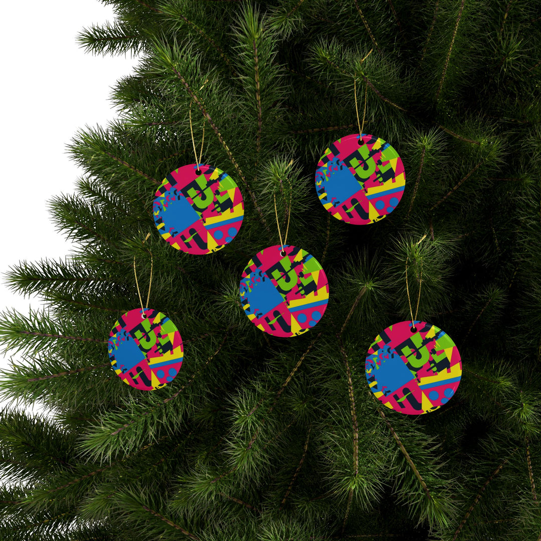 Custom Neon Abstract Ceramic Ornaments – Bold Geometric Decor (1-20pcs)