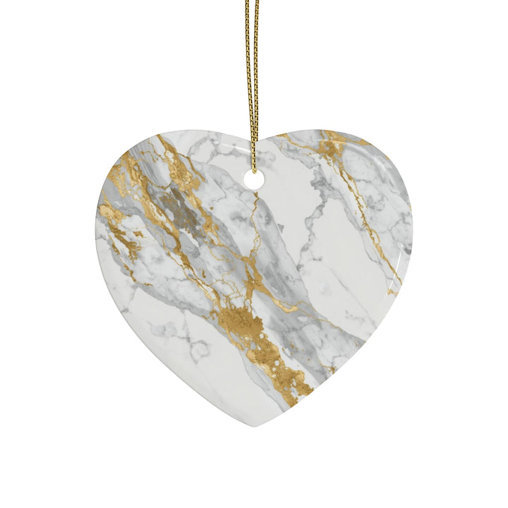 Custom Marble-Effect Ceramic Ornaments – Elegant Gold Veins, 1-20pcs