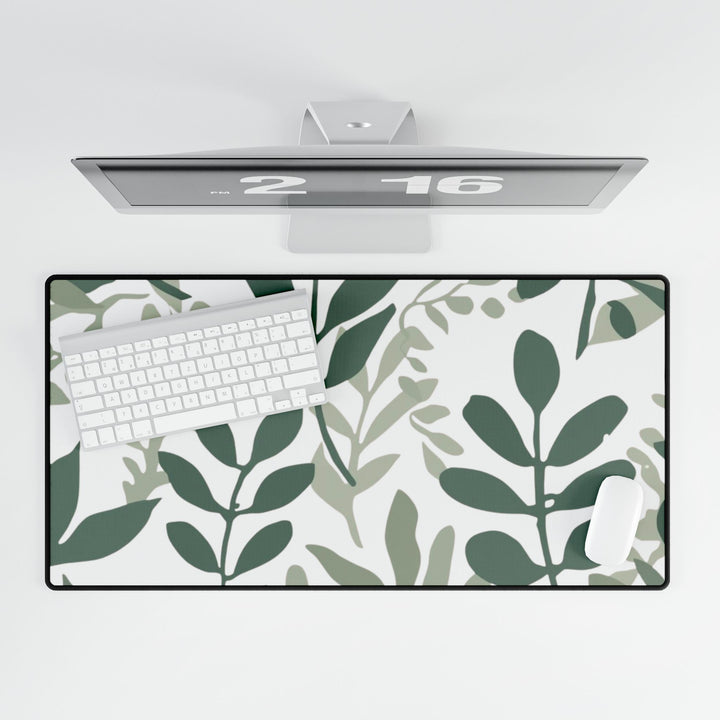 Modern Botanical Desk Mat – Stylish Leafy Black Workspace Protector
