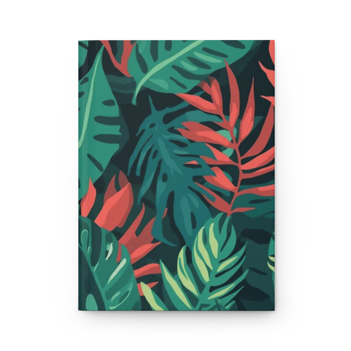 Vibrant Tropical Matte Hardcover Journal – Custom Jungle Leaf Design, 150 Pages