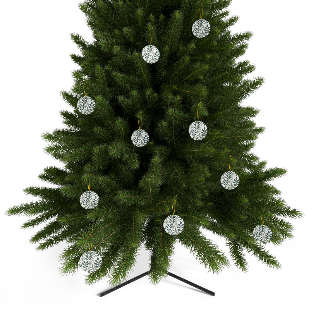 Modern Botanical Double-Sided Ceramic Ornaments – Custom, 1/3/5/10pcs