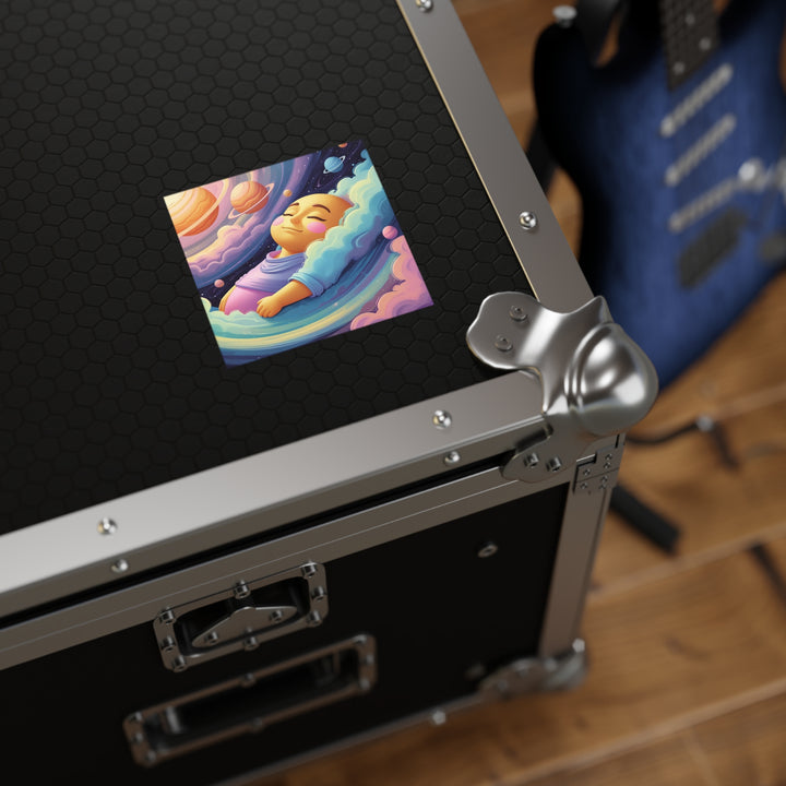 Cosmic Dream Baby Square Sticker – Waterproof Vinyl, Custom Indoor/Outdoor