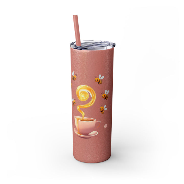 Pink Honeybee 20oz Skinny Tumbler with Straw – Cute Tea Cup Design
