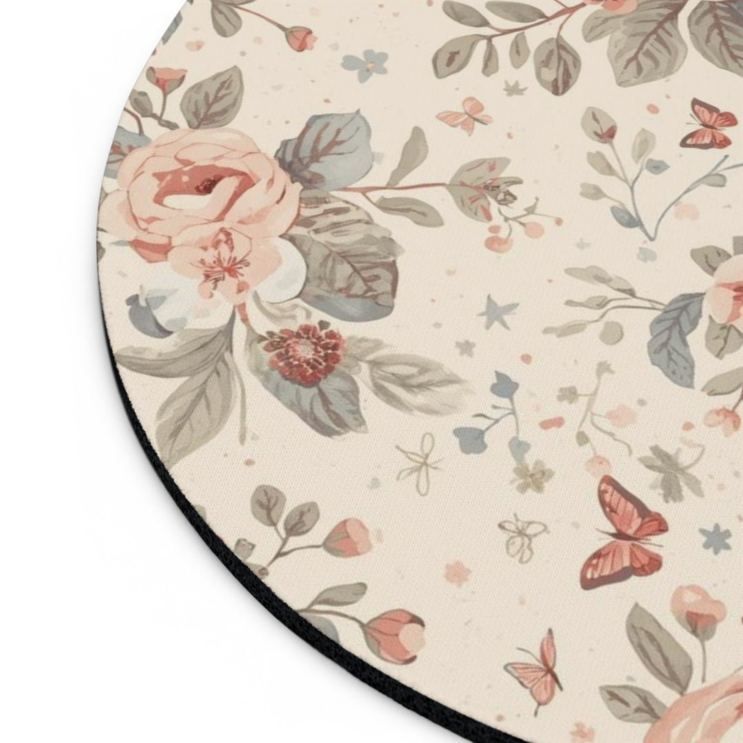 Personalized Floral Mouse Pad – Premium, Stylish Rose & Butterfly Design