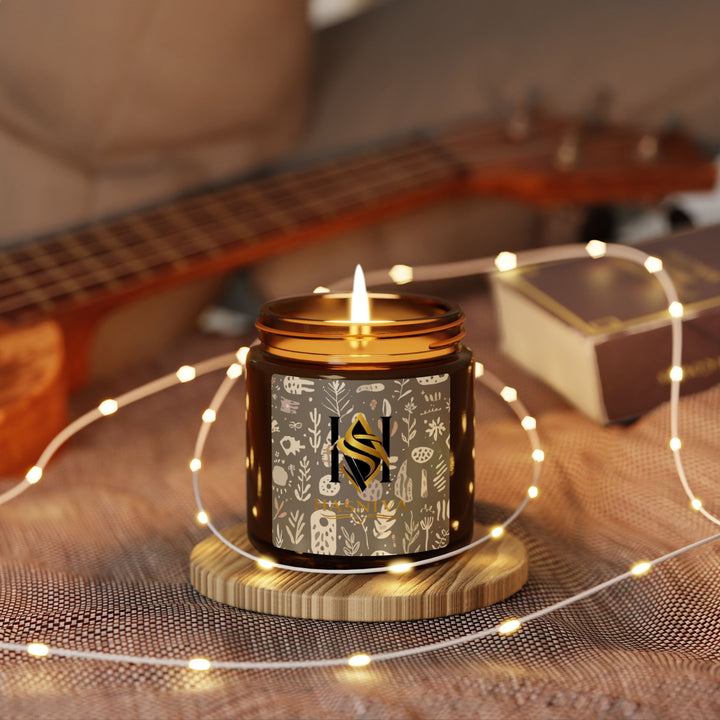 Amber Jar Scented Soy Candle | Modern Boho Botanical, 4oz & 9oz