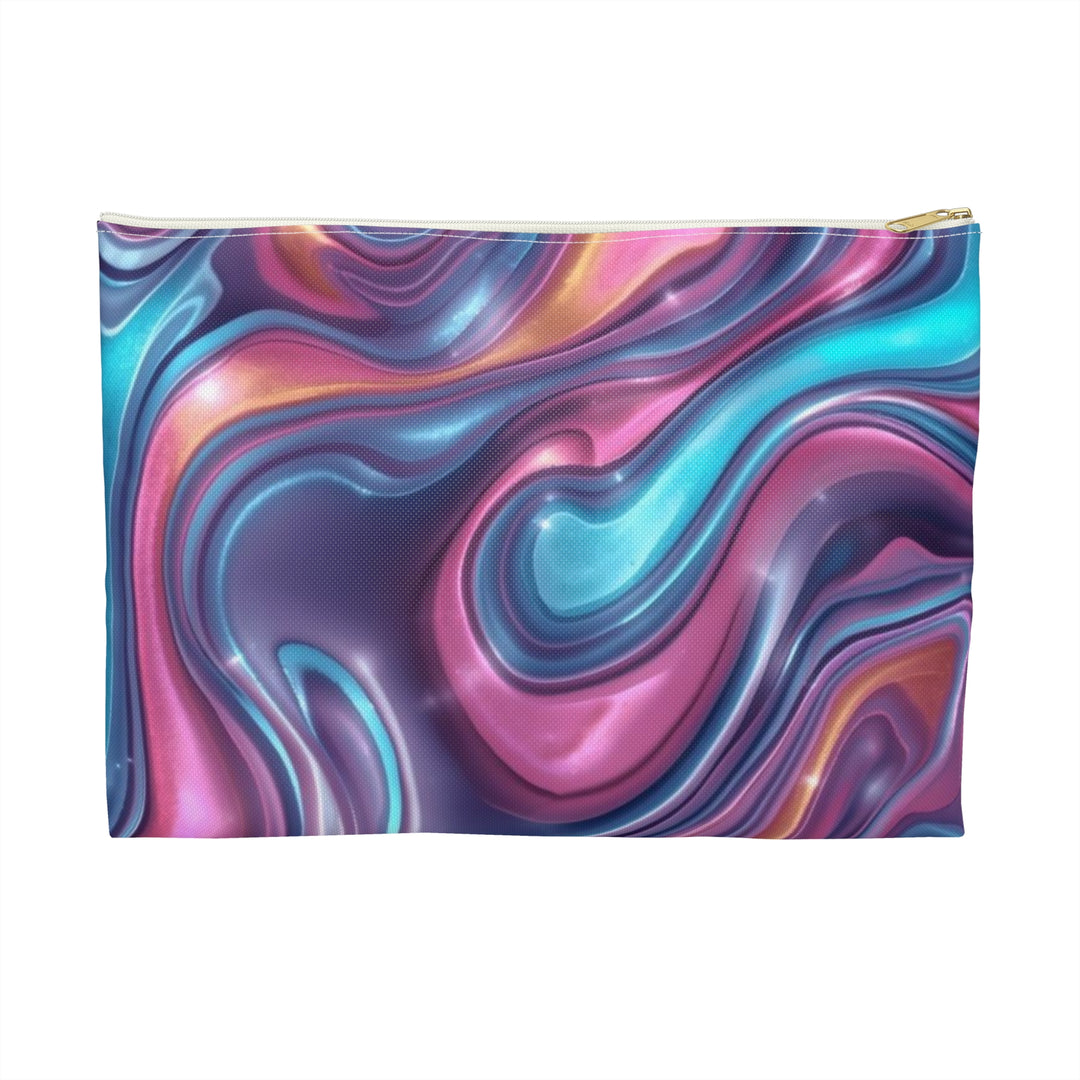 Chic Iridescent Swirl Accessory Pouch – Fashion-Forward Marble Organizer