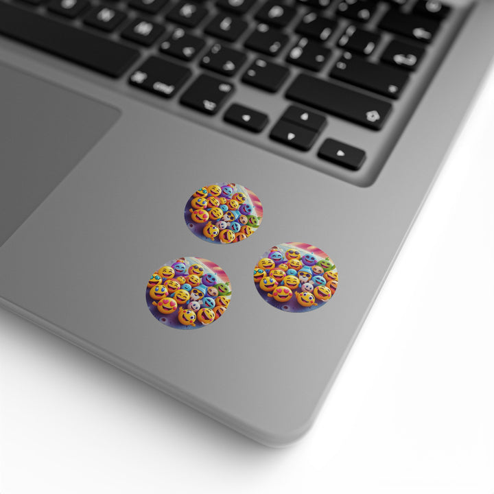 Fun Space Emoji Round Sticker Rolls – Durable Glossy Labels for Organization & Crafts