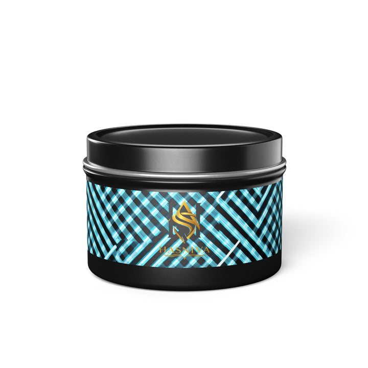 Modern Geometric Tin Candle – Handcrafted, Custom Scented, Art-Inspired