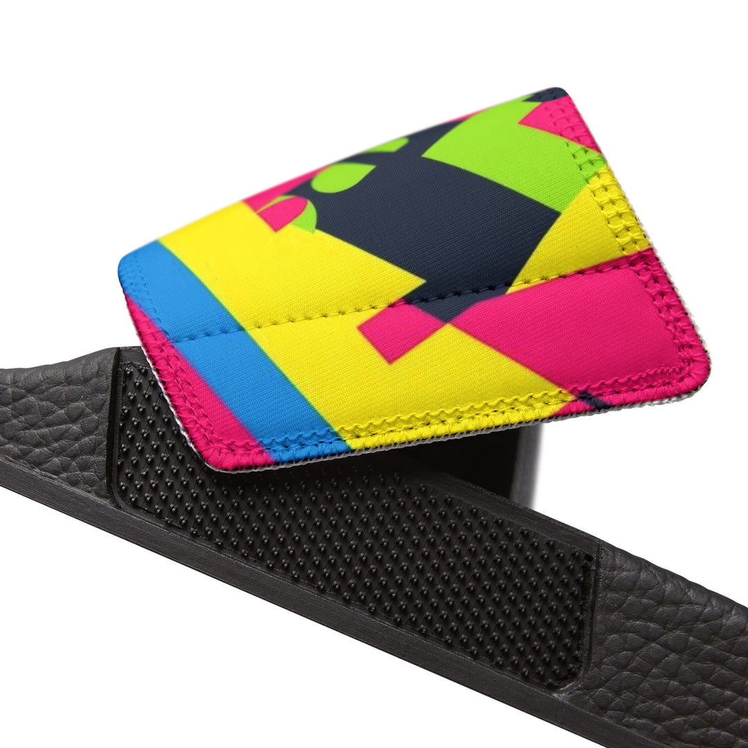 Women's Custom Neon Geometric Removable-Strap Sandals – 2-in-1 Urban Chic