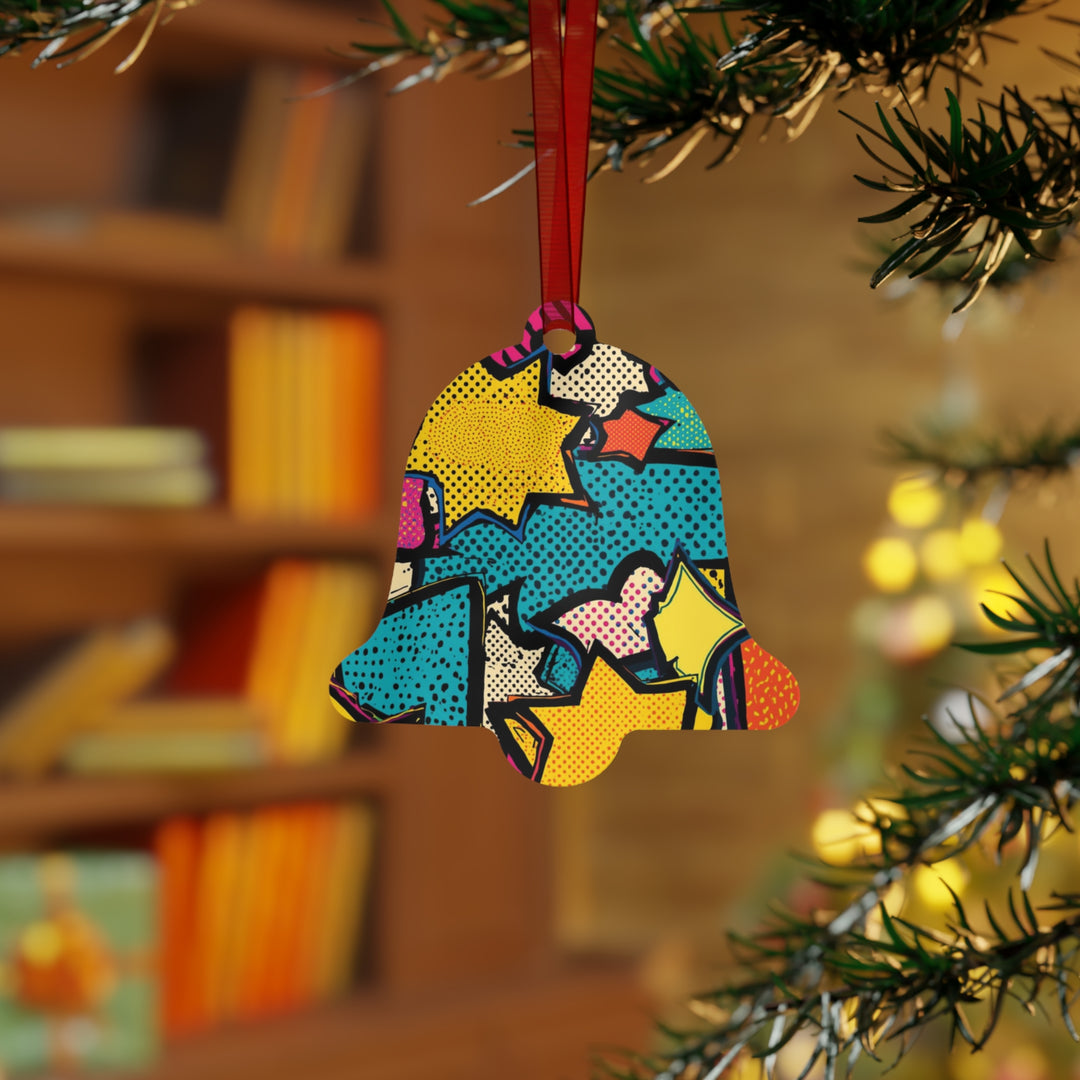 Pop Art Comic Metal Ornament – Custom, Glossy, Chic Holiday Decor Gift