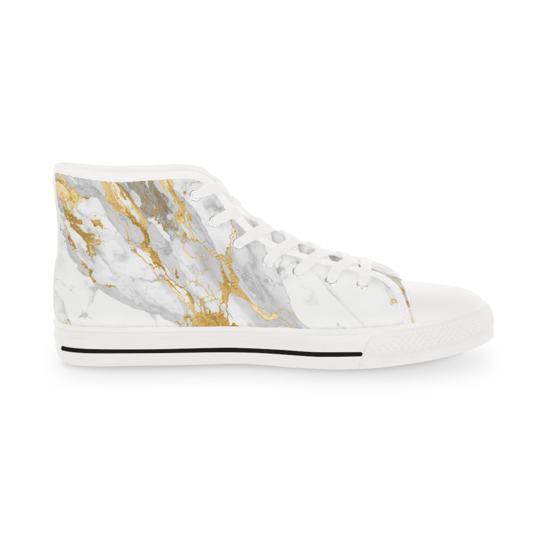 Men’s Marble Gold High Top Sneakers – Trendy, Luxe & All-Day Comfort