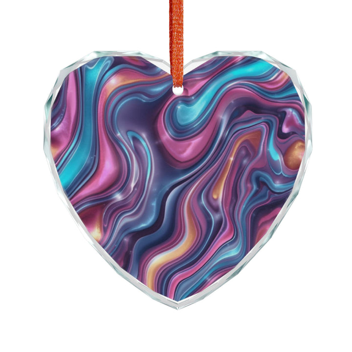 Radiant Crystal Glass Ornament – Iridescent Swirl Modern Decor Gift