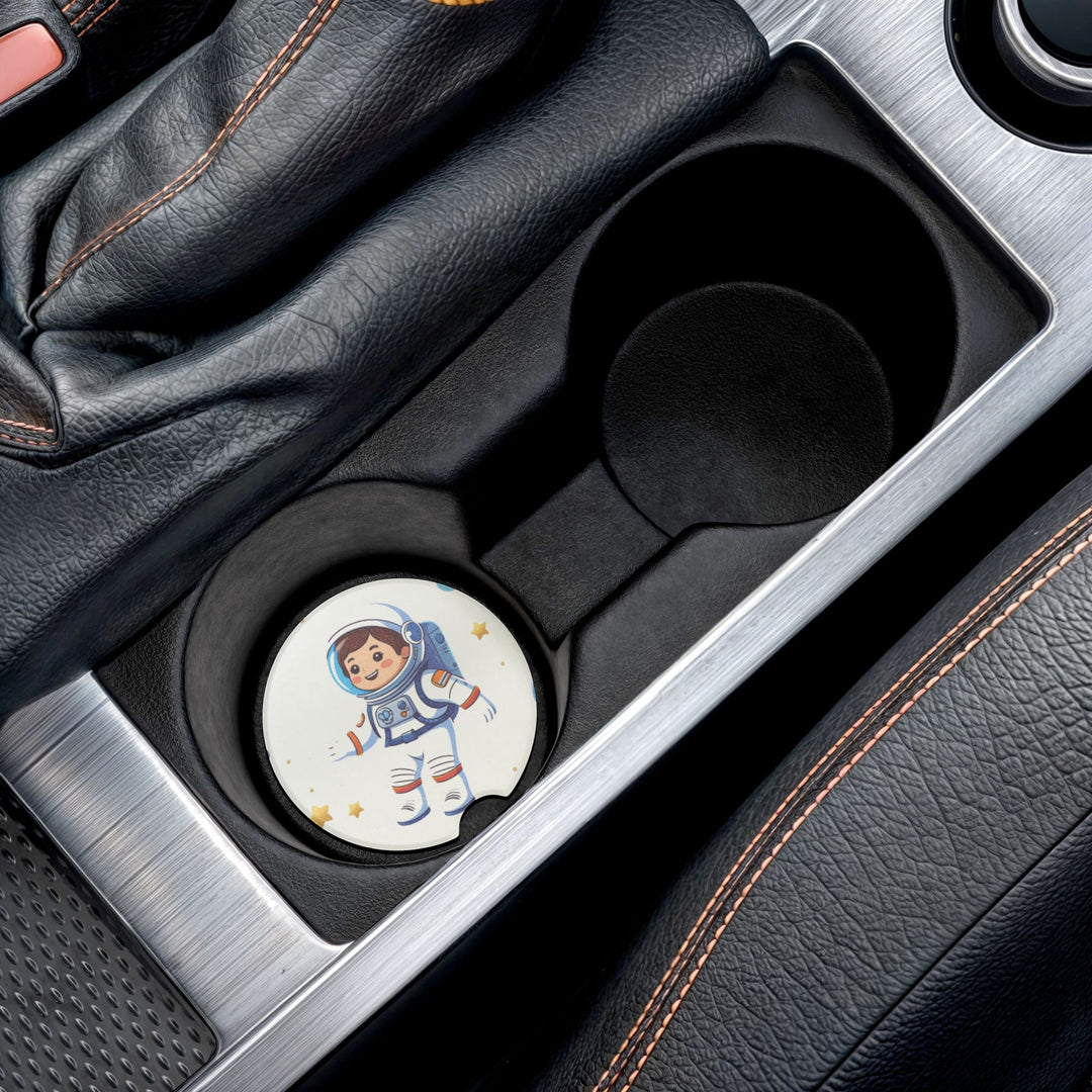 Soapstone Car Coaster – Cute Astronaut Space Design, Absorbent & Stylish