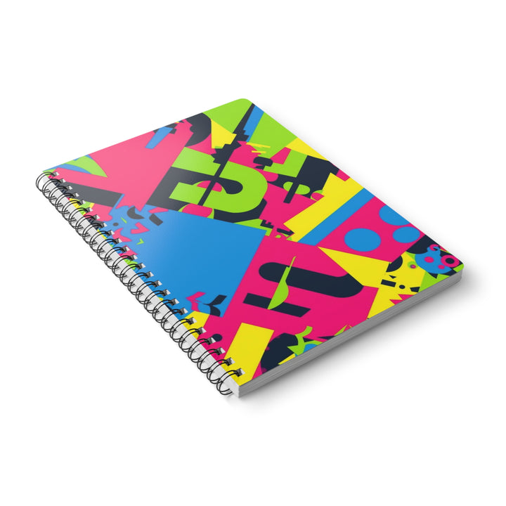 Wirobound A5 Softcover Notebook – Neon Geometric Urban Street Style
